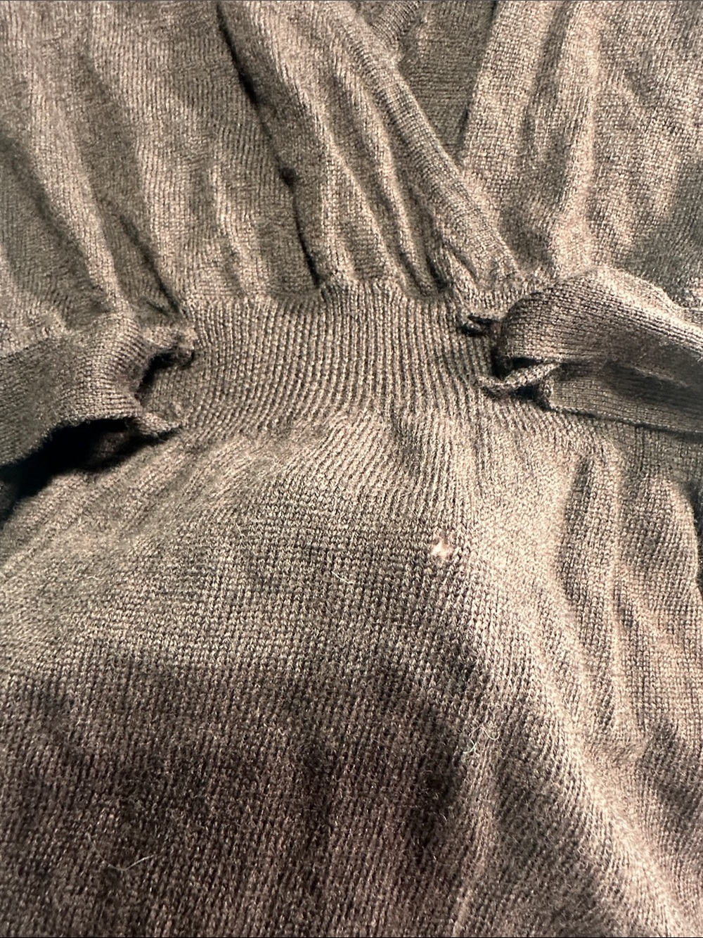 Sarah Spencer 100% Italian merino wool Brown Wrap-Style Knit Top with Tie Belt - Picture 8 of 10